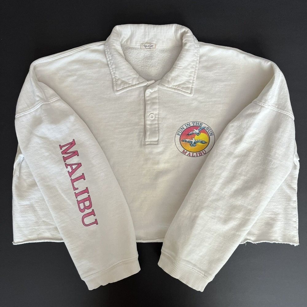 John Gault Malibu Crop‎ Top Sweater, Crop Top Polos, Long Sleeve Crop Tops C9